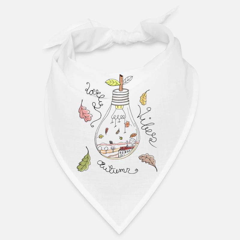 Herbst in Glühbirne und schöner Spruch Bandana