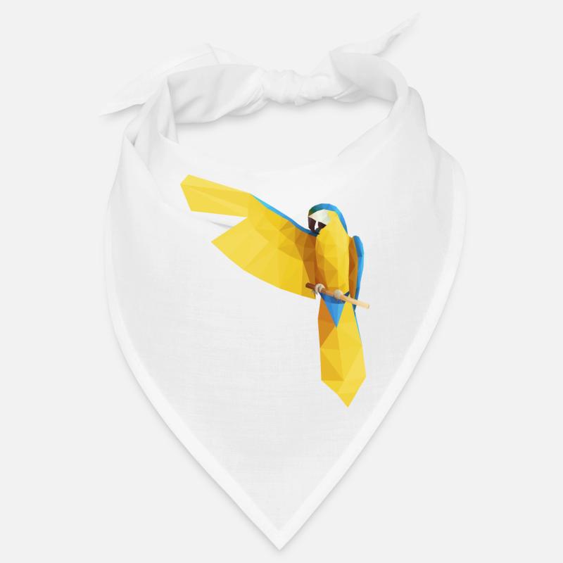 Blauer Papagei - Bandana - Weiß
