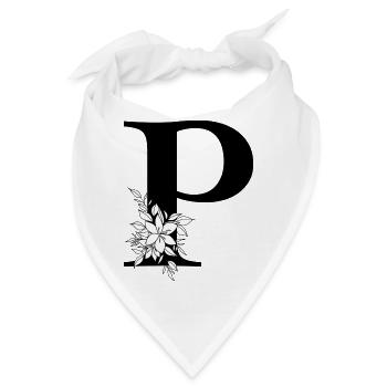 Buchstabe P - Bandana - Weiß - Vorne