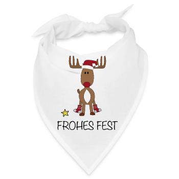 Frohes Fest - Bandana - Weiß - Vorne