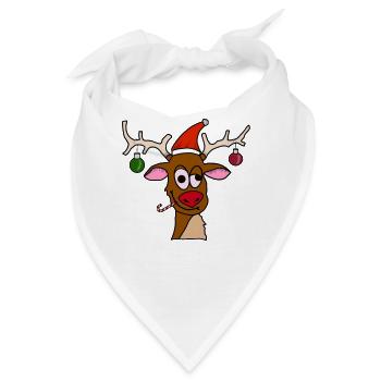 Drunk Reindeer - Bandana - Weiß - Vorne