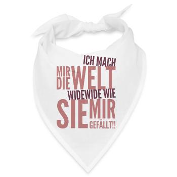 Ich mach mir die Welt widewide wie sie mir gefällt - Bandana - Weiß - Vorne