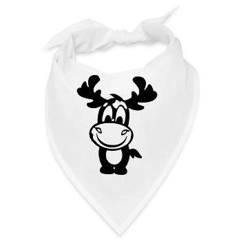 Elch Vektor Geschenkidee - Bandana - Weiß - Vorne