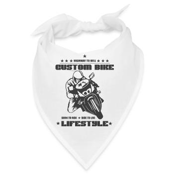 Motorsport, Cross Hoodie für alle Bikers - Bandana - Weiß - Vorne