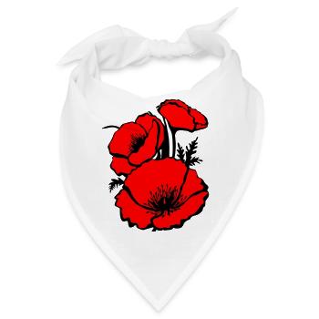 Mohn Blume - Bandana - Weiß - Vorne