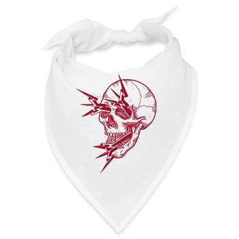 Totenkopf rot - Bandana - Weiß - Vorne