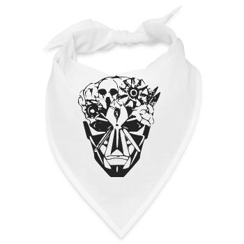 Futuristischer Schädel - Bandana - Weiß - Vorne