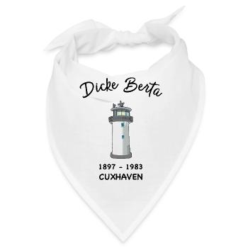 Leuchtturm Dicke Berta, Cuxhaven, Hafen - Bandana - Weiß - Vorne