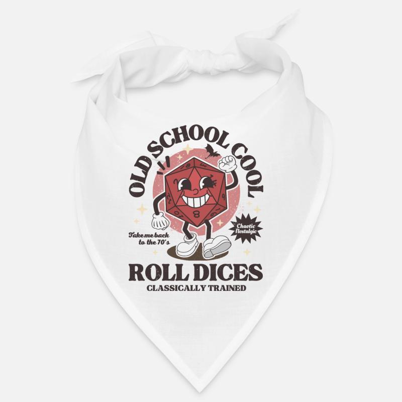 Dungeons - Old school roll dragons dices retro D20 Bandana