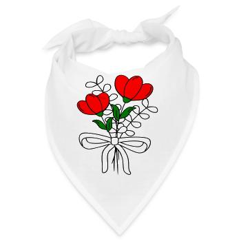 Blumenstrauss, Flowers - Bandana - Weiß - Vorne
