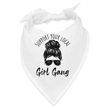 Support your local Girl Gang! Frauenpower, Sport - Bandana - Weiß - Vorne