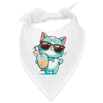 Die lässige Katze - Bandana - Weiß - Vorne