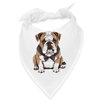 Französische Bulldogge - Bandana - Weiß - Vorne