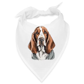 Basset Hound - Bandana - Weiß - Vorne