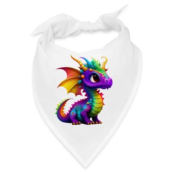 Süßer kleiner Drache - Bandana - Weiß - Vorne