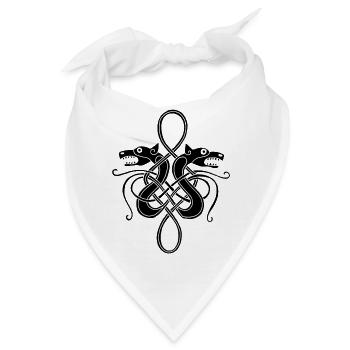 Schwarze Wikinger-Hydra - Bandana - Weiß - Vorne
