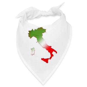 Landkarte von Italien mit dreifarbiger Flagge - Bandana - Weiß - Vorne