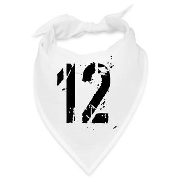 12 Zahl 12 Jahre - Bandana - Weiß - Vorne