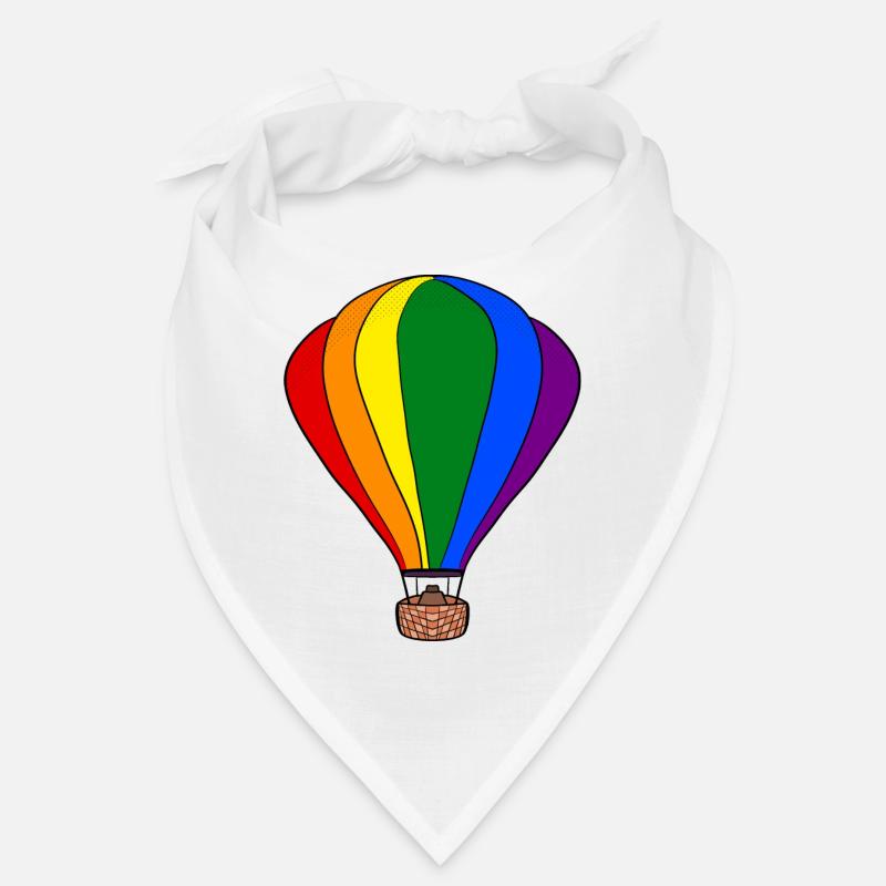 Regenbogen-Ballon - Bandana - Weiß