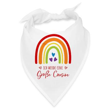 Ich werde eine große Cousine Regenbogen - Bandana - Weiß - Vorne