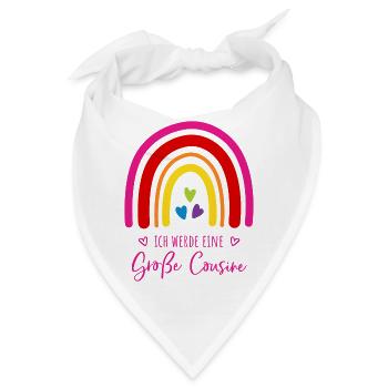 Ich werde eine große Cousine Regenbogen - Bandana - Weiß - Vorne