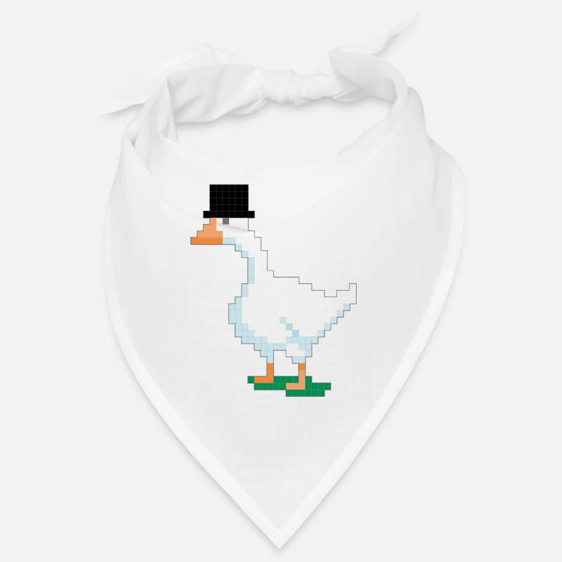 Canard avec haut-de-forme pixélisé - Bandana - blanc