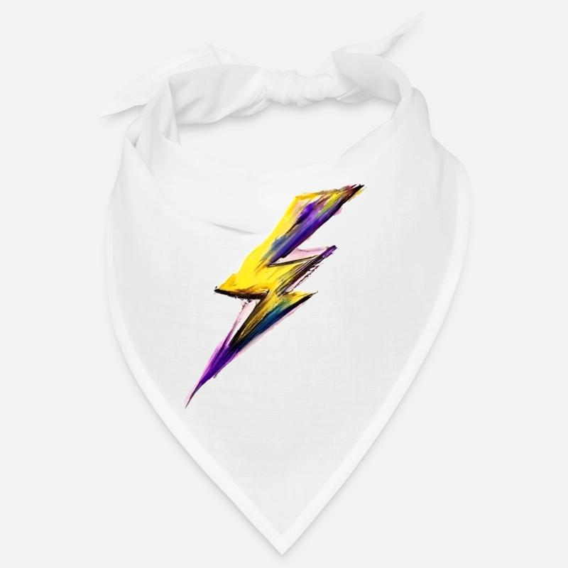 Stilisierter Blitz - Bandana - Weiß