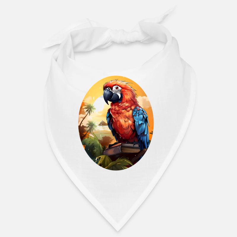 Papagei - Bandana - Weiß