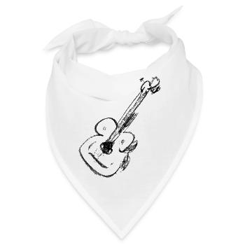 Gitarre - Kreide Zeichnung - Bandana - Weiß - Vorne