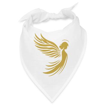 Ein Engel mit Flügel und Heiligenschein Silhouette - Bandana - Weiß - Vorne