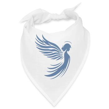 Ein Engel mit Flügel und Heiligenschein Silhouette - Bandana - Weiß - Vorne