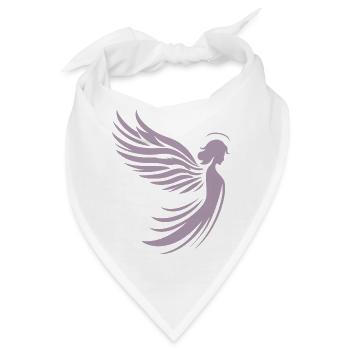 Ein Engel mit Flügel und Heiligenschein Silhouette - Bandana - Weiß - Vorne