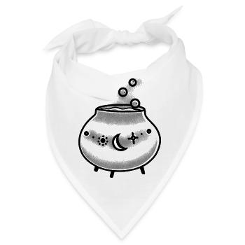 Magischer Hexenkessel mit Blasen - Bandana - Weiß - Vorne