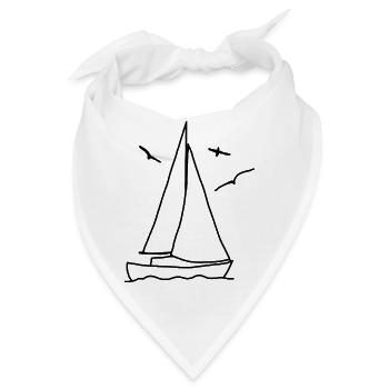 Segelboot mit Möven - Bandana - Weiß - Vorne