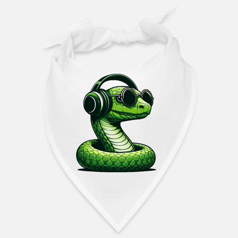 Serpent avec lunettes de soleil et écouteurs Bandana