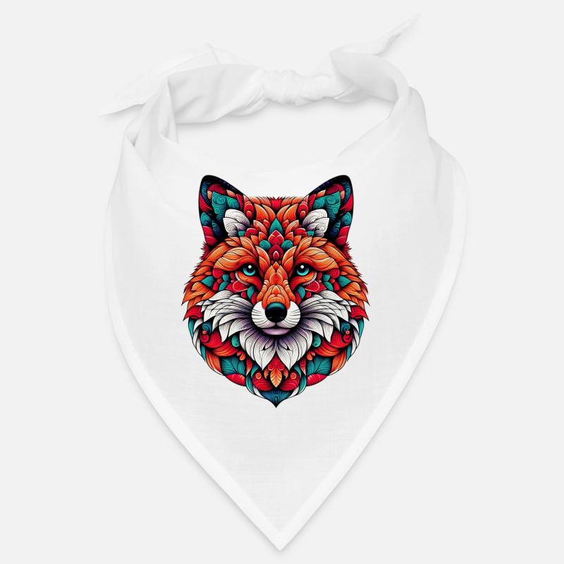 Fox decorated with Mandalas Bandana
