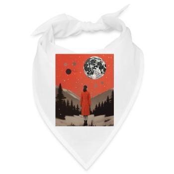 Wünsch dem Vollmond einen mystischen Wunsch (Mädchen) - Bandana - Weiß - Vorne
