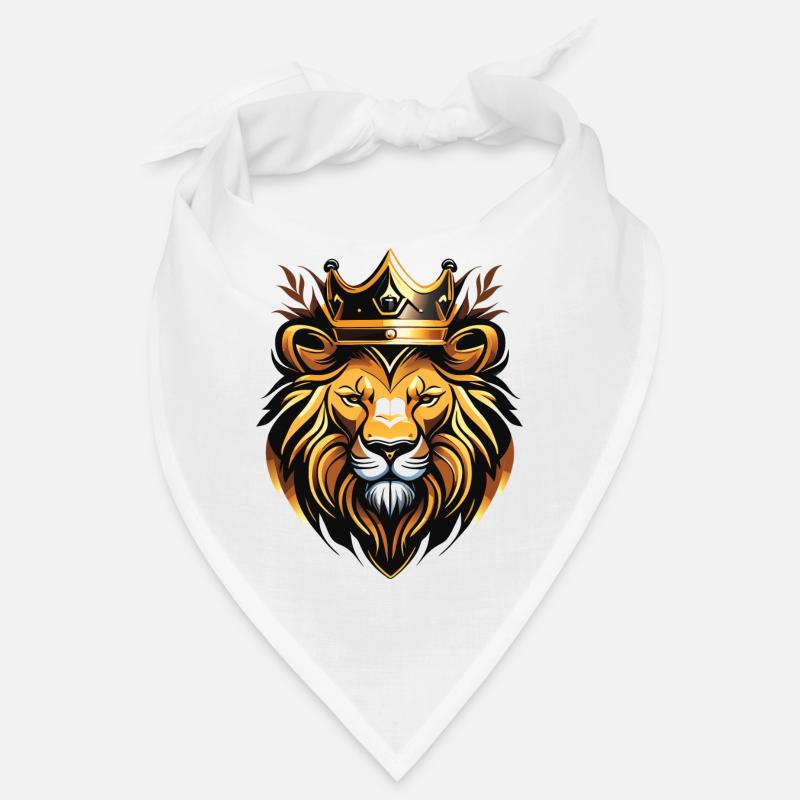 Löwe Gold - Bandana - Weiß