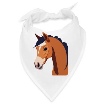 Pferdekopf braunes Pferd - Bandana - Weiß - Vorne