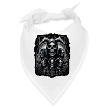Metall-Skelette - Bandana - Weiß - Vorne