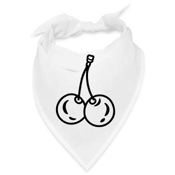 Kirsche - Bandana - Weiß - Vorne