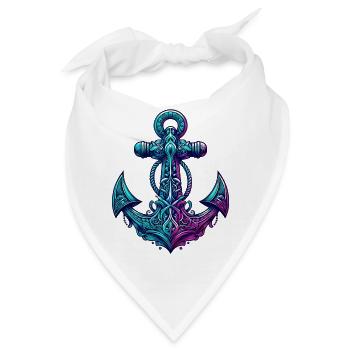 Ein Anker - Bandana - Weiß - Vorne
