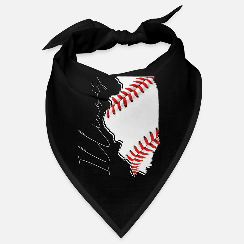 Illinois (USA) | echte Baseball | Landkarte Script Bandana