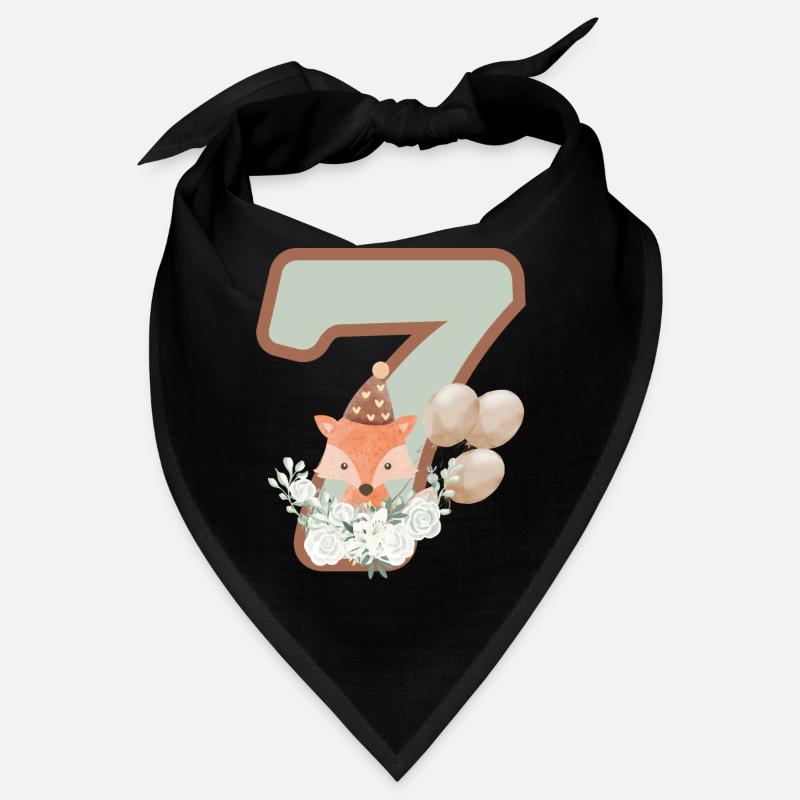 7th Birthday Fox Flowers Bandana