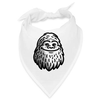 Lächelnder Yeti - Sasquatch Sichtung - Bandana - Weiß - Vorne