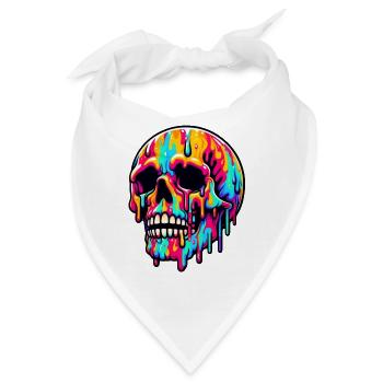 Lebendiger schmelzender Schädel - Bandana - Weiß - Vorne