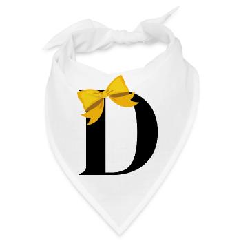 Buchstabe d gelber Knoten - Bandana - Weiß - Vorne