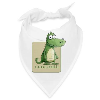 Lustiger Krokodil-Charakter - Bandana - Weiß - Vorne