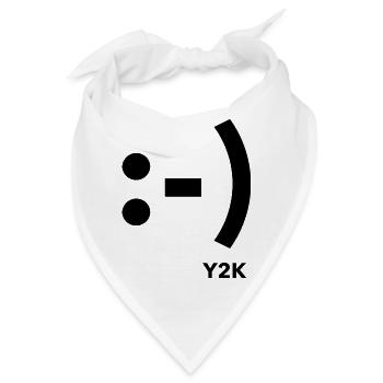 Lächeln Y2K schwarz - Bandana - Weiß - Vorne