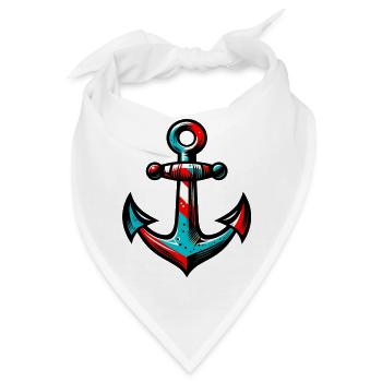 Ein Anker - Bandana - Weiß - Vorne